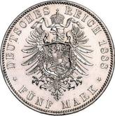 Reverse 5 Mark 1888 A Prussia
