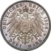 Reverse 3 Mark 1908 E Saxony