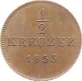 Reverse 1/2 Kreuzer 1853