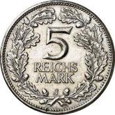 Reverse 5 Reichsmark 1925 J Rhineland