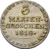 Reverse 3 Mariengroschen 1818 C.H.H.
