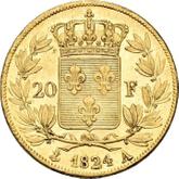 Reverse 20 Francs 1824 A