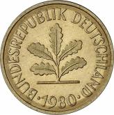 Reverse 5 Pfennig 1980 J