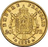 Reverse 20 Francs 1869 BB