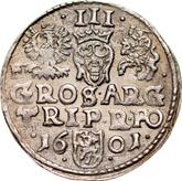 Reverse 3 Groszy (Trojak) 1601 F Wschowa Mint