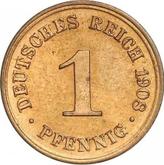 Obverse 1 Pfennig 1908 D
