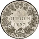 Reverse Gulden 1837 W Pattern