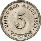 Obverse 5 Pfennig 1889 D
