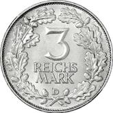 Reverse 3 Reichsmark 1925 D Rhineland