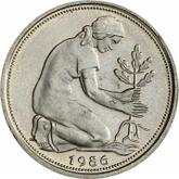 Reverse 50 Pfennig 1986 G