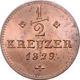 Reverse 1/2 Kreuzer 1829