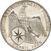 Reverse 3 Reichsmark 1929 A Waldeck