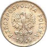 Obverse 1 Zloty 1949 Pattern