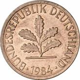 Reverse 1 Pfennig 1984 D