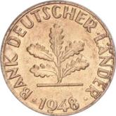 Reverse 1 Pfennig 1948 J Bank deutscher Länder