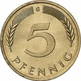Obverse 5 Pfennig 1980 G