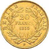 Reverse 20 Francs 1855 D