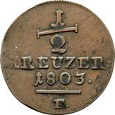 Reverse 1/2 Kreuzer 1803 F