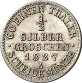 Reverse 1/2 Silber Groschen 1827 A
