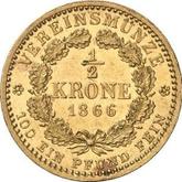 Reverse 1/2 Krone 1866 A