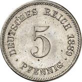 Obverse 5 Pfennig 1889 F