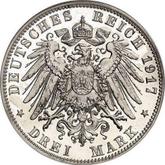 Reverse 3 Mark 1917 E Saxony