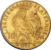 Reverse 10 Francs 1908