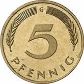 Obverse 5 Pfennig 1986 G
