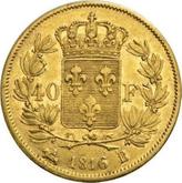 Reverse 40 Francs 1816 B