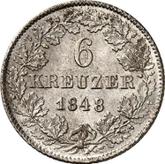 Reverse 6 Kreuzer 1848