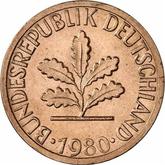 Reverse 1 Pfennig 1980 D