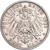 Reverse 3 Mark 1910 A Saxe-Weimar-Eisenach