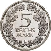 Reverse 5 Reichsmark 1925 E Rhineland