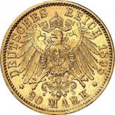 Reverse 20 Mark 1895 D Bayern