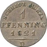 Reverse 1 Pfennig 1821 D