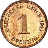 Obverse 1 Pfennig 1911 G