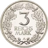 Reverse 3 Reichsmark 1925 A Rhineland
