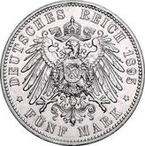 Reverse 5 Mark 1895 E Saxony