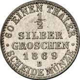 Reverse 1/2 Silber Groschen 1869 B