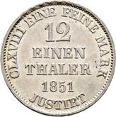 Reverse 1/12 Thaler 1851 B