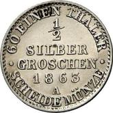 Reverse 1/2 Silber Groschen 1863 A