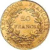 Reverse 20 Francs AN XI (1802-1803) A CONSUL