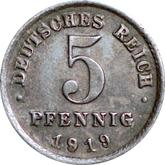 Obverse 5 Pfennig 1919 G