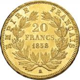 Reverse 20 Francs 1858 A
