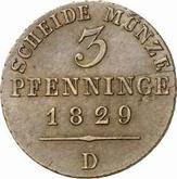 Reverse 3 Pfennig 1829 D