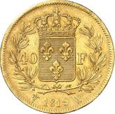 Reverse 40 Francs 1819 W