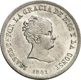 Obverse 2 Reales 1841 M CL