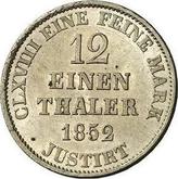 Reverse 1/12 Thaler 1852 B