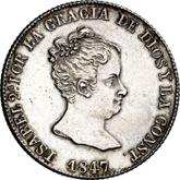 Obverse 4 Reales 1847 B PS