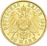 Reverse 20 Mark 1901 A Prussia
